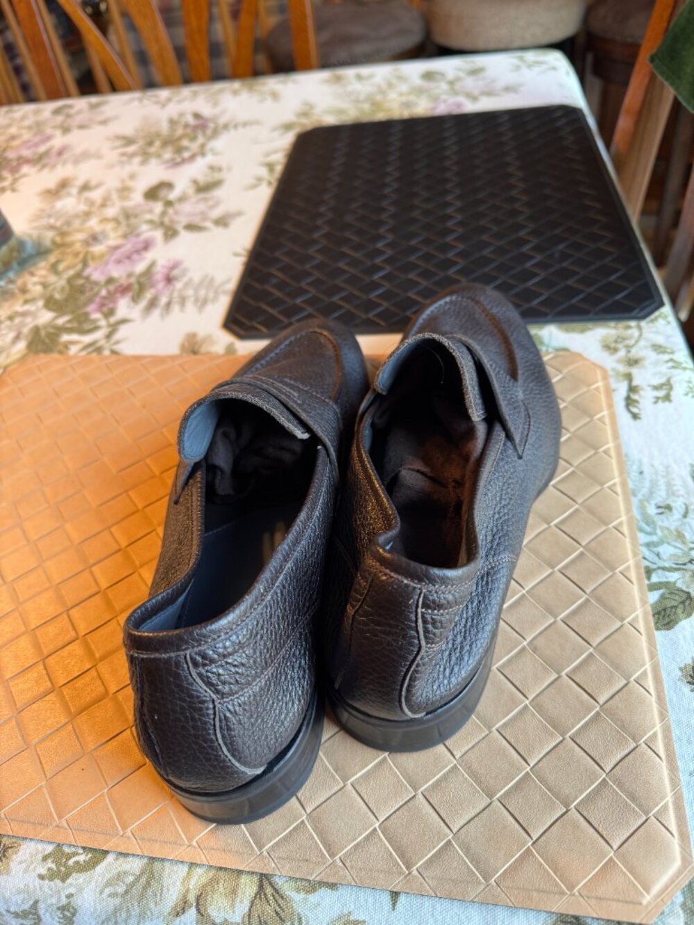 Di Bianco Scarpe Brown Pebbled Leather Loafers Size 11 - Picture 5 of 10